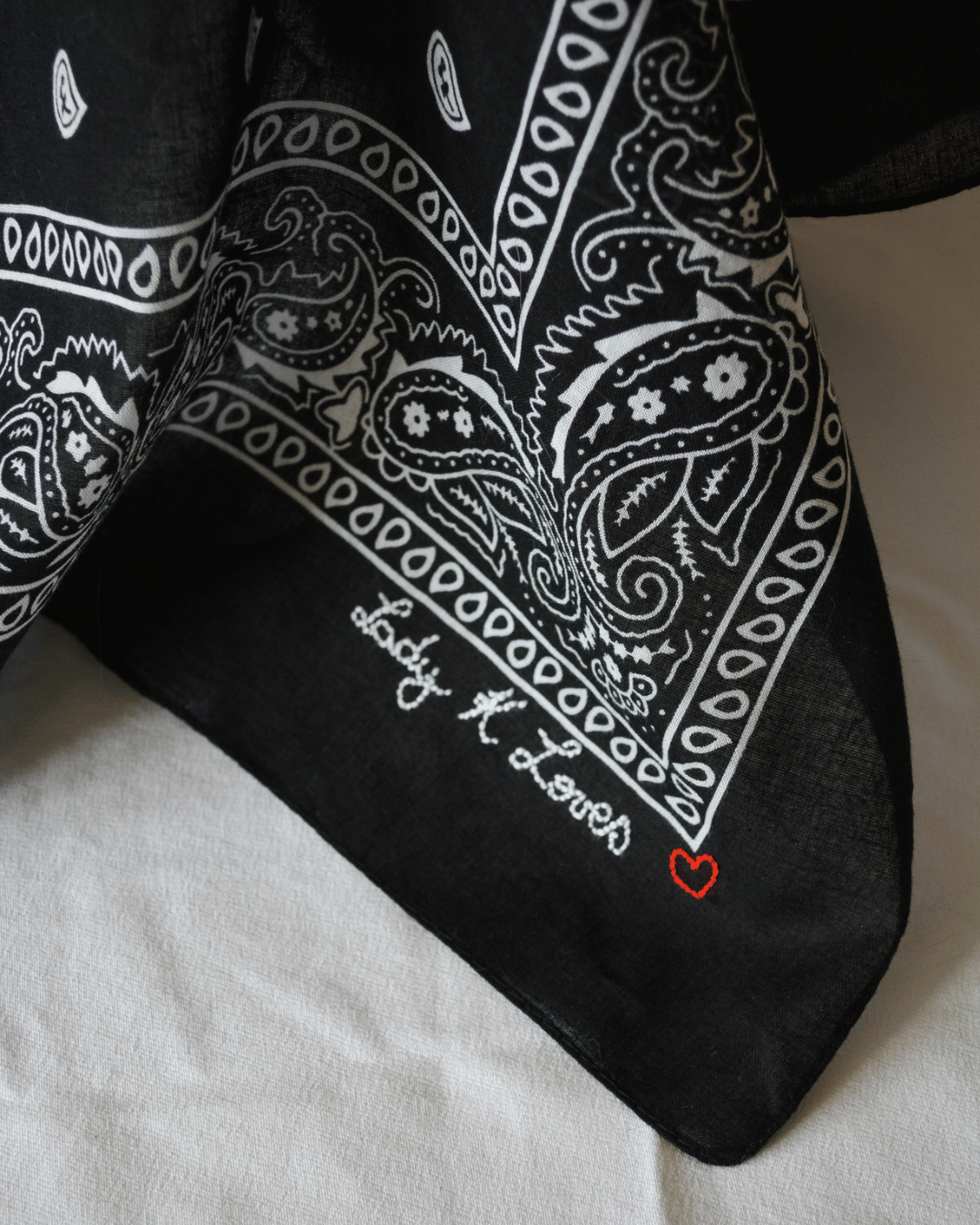 LKL Embroidered Bandana Black