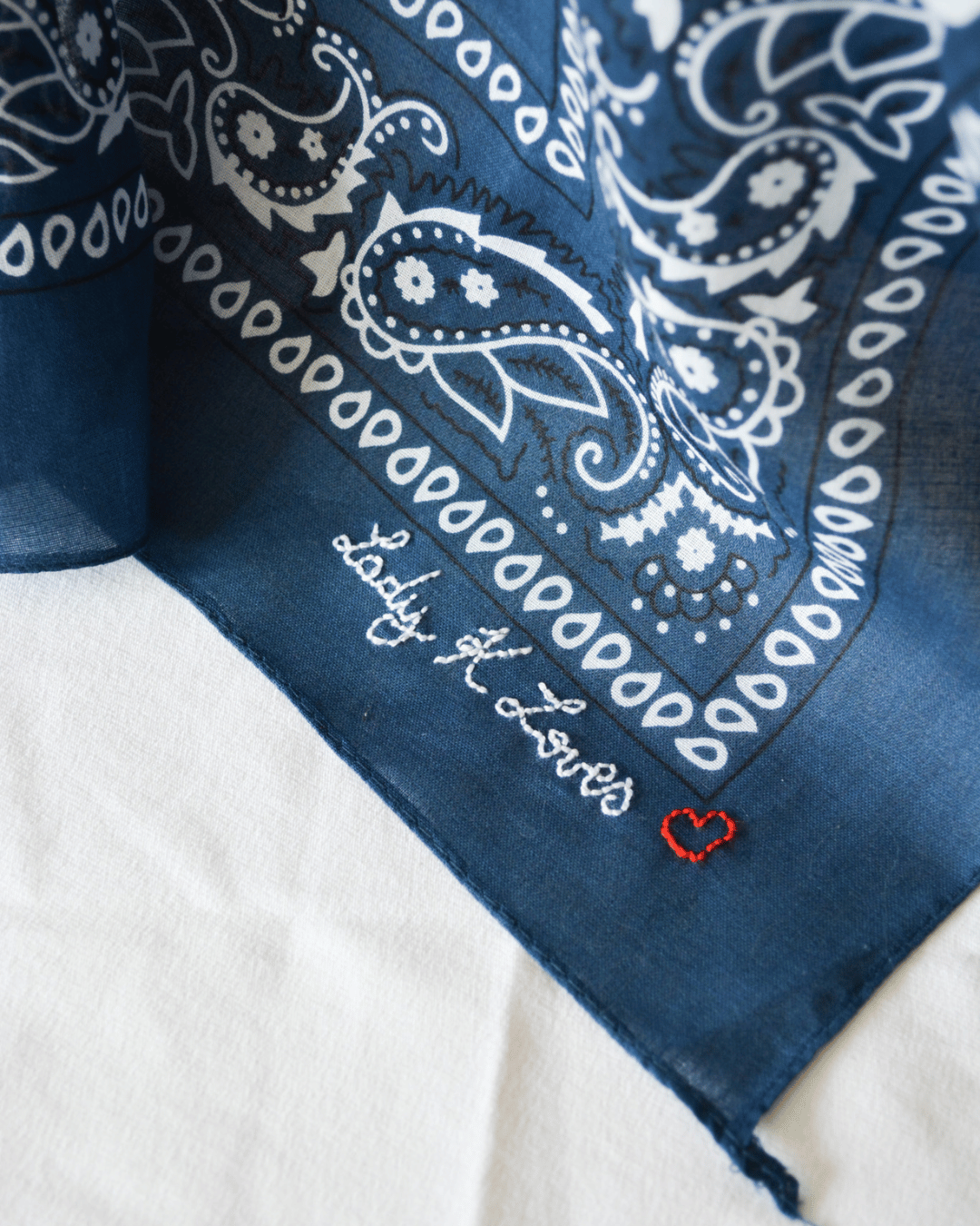 LKL Embroidered Bandana Blue