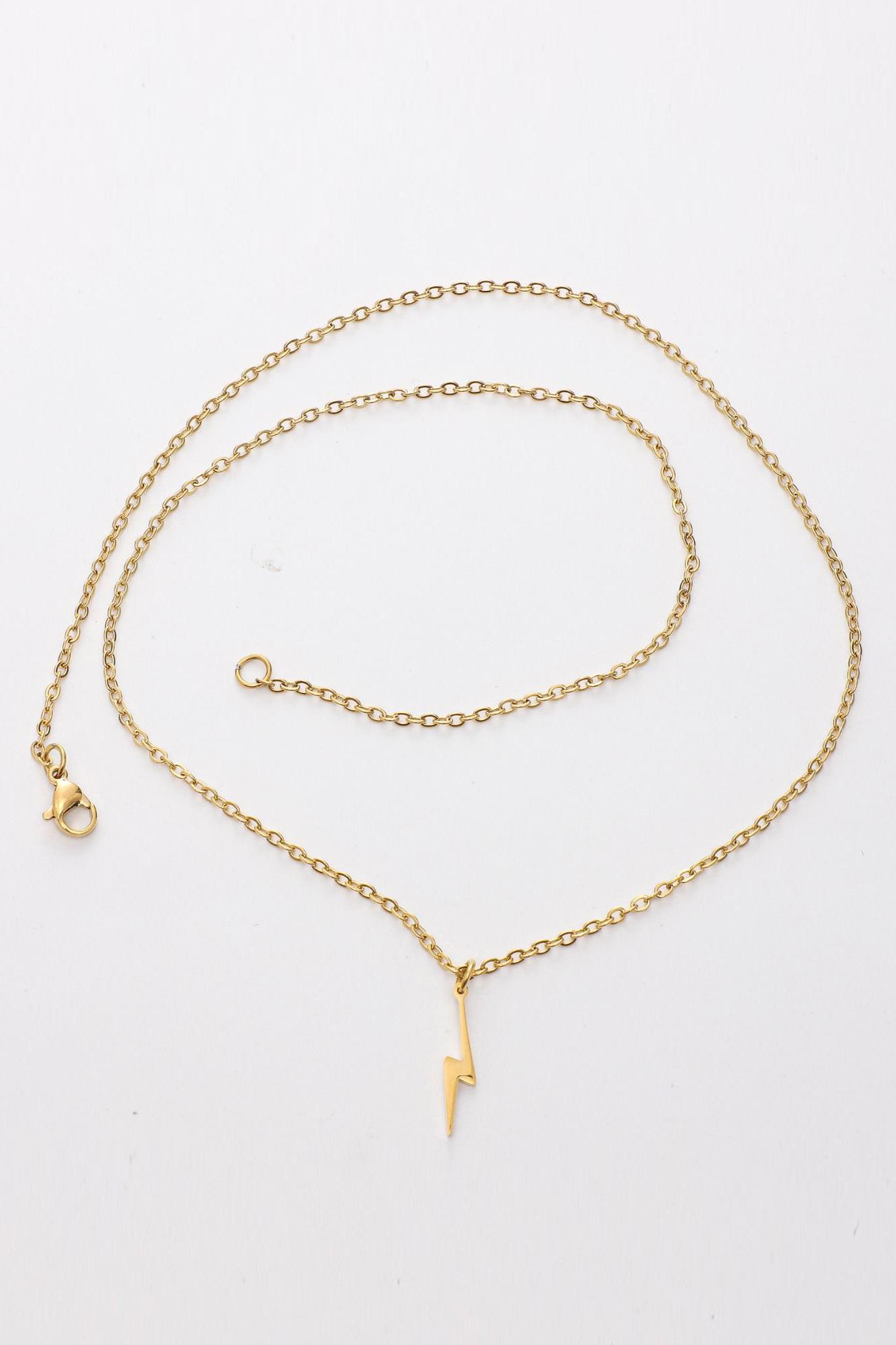 Delicate Chain Lightning Bolt Necklace