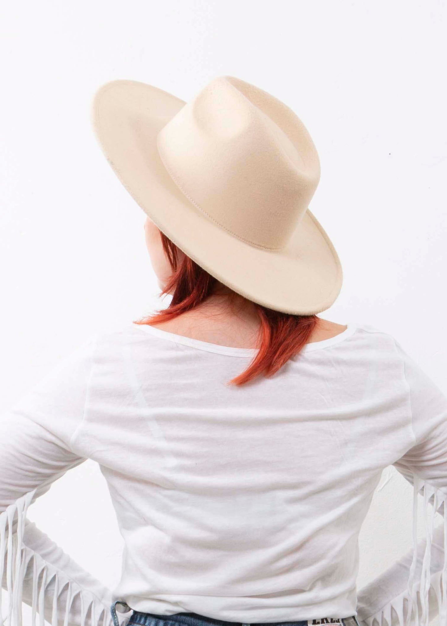 Wide Brimmed Rancher Hat Stone, White